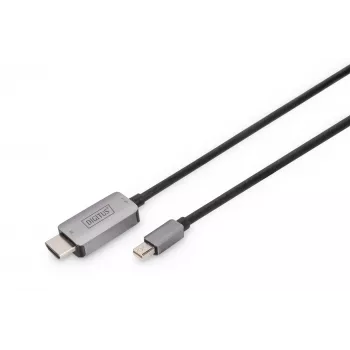DIGITUS - Adapterio kabelis - Mini DisplayPort (M) į HDMI (M) - 1,0 m - Palaiko 8K 60 Hz - Juoda (DB-340109-010-S)