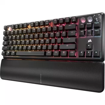Mechaninė be skaitmeninės dalies klaviatūra CORSAIR K70 PRO TKL — RGB foninis apšvietimas, kompaktiškas išdėstymas