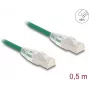 Tinklo kabelis DeLOCK RJ45 Cat.6A kištukas–kištukas 0,5 m žalias