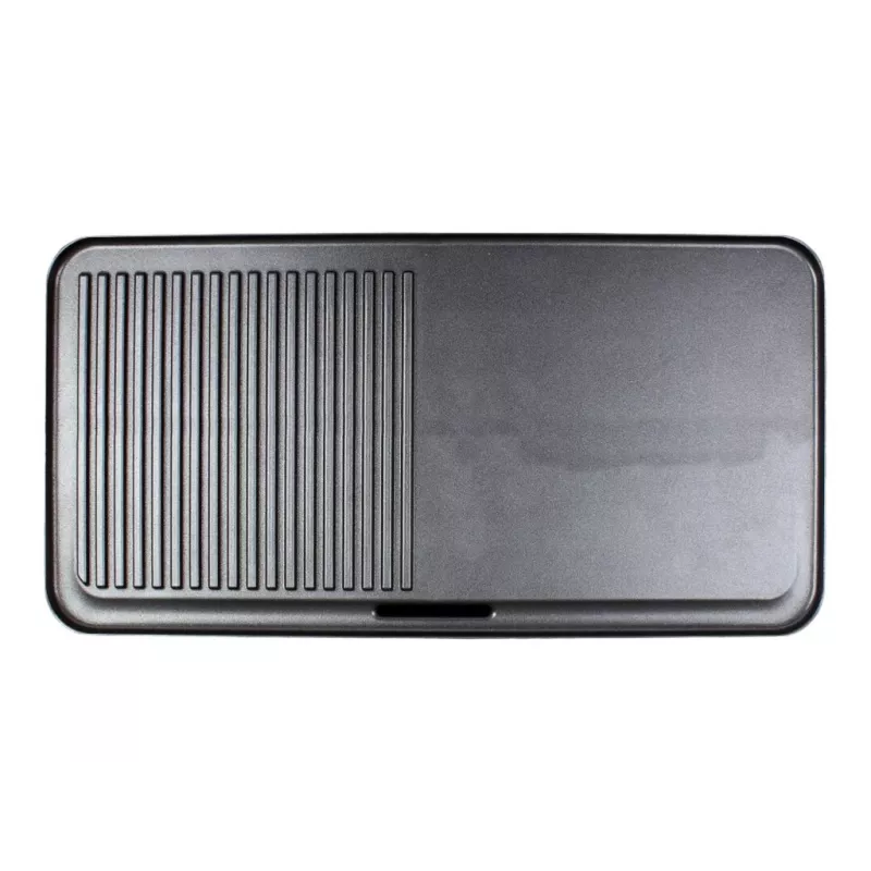 Elektrinis stalo grilis Rommelsbacher BBQ 2003 — 1900 W, 50×25 cm, briaunotas + Teppanyaki, reguliuojamas termostatas, sidabrinė/juoda