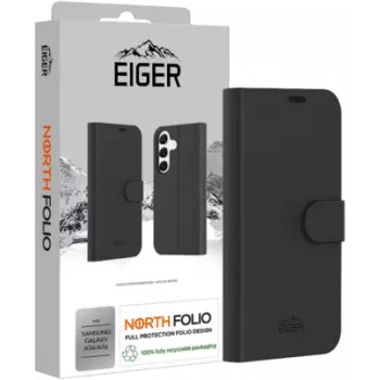 Eiger North Folio dėklas Galaxy A36/A56 juodas