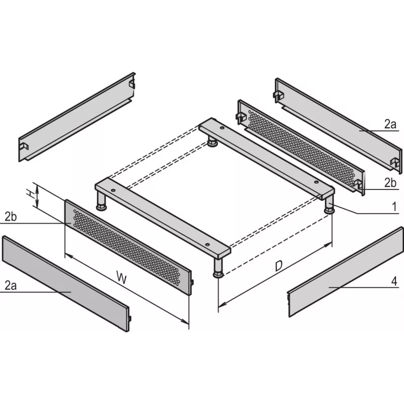 Schroff Plinth Cover 800D RAL7021(2) (23130170)