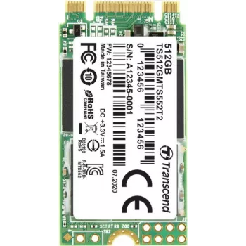 Transcend MTS552T2 - SSD - 512 GB - vidinis - M.2 2242 (dvipusis) (M.2 2242 (dvipusis)) - SATA 6Gb/s (TS512GMTS552T2)