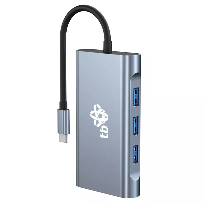 HUB 8in1 adapteris USB C HDMI x2 USB VGA RJ45 PD