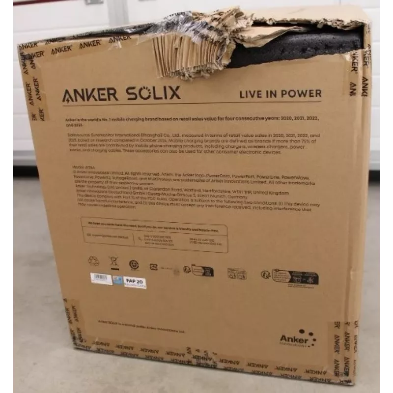 IŠPARDUOTUVĖ. Anker Solix PAŽEISTA PAKUOTĖ
