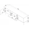 TV spintelė su židiniu Cama Meble TRESSE 180x40x54,5 cm — juodas rėmas, matinis smėlio spalvos viršus