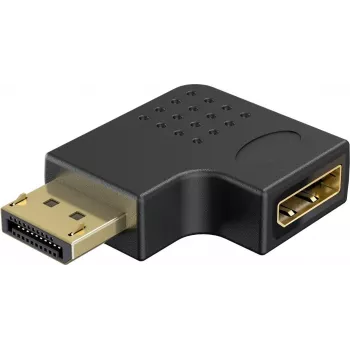 Goobay DisplayPort kampinis adapteris 90° kairėje pusėje, juodas (77132)