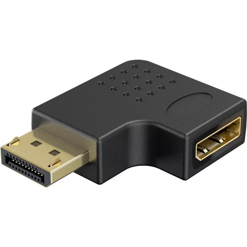 Goobay DisplayPort kampinis adapteris 90° kairėje pusėje, juodas (77132)