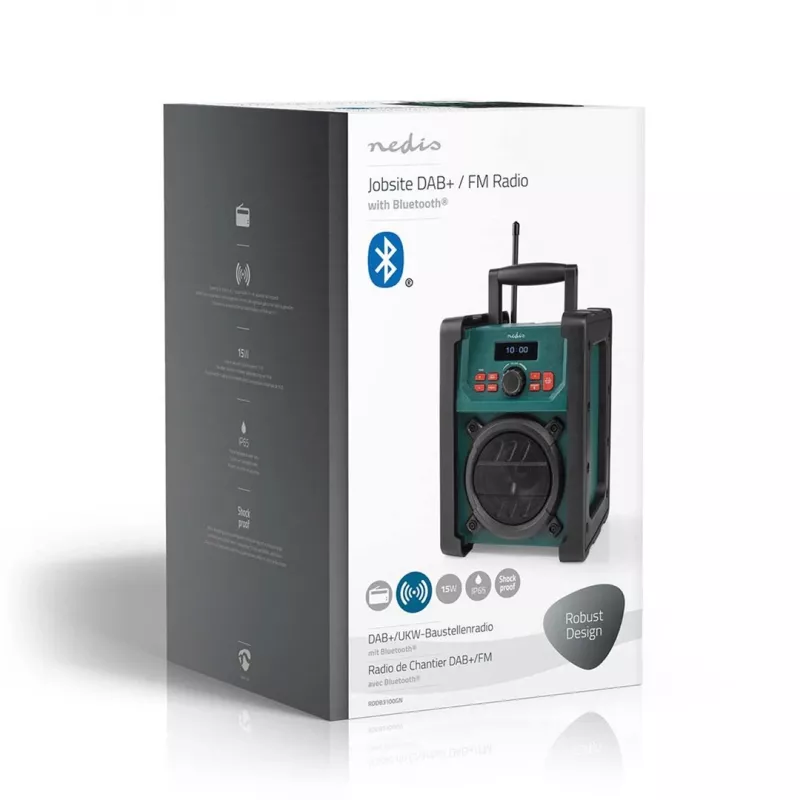 Radijo Nedis RDDB3100GN 15W Bluetooth IP65 juoda/žalia