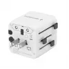 Universalus kelioninis maitinimo adapteris GEMBIRD TPA-INT-01-W — įvestis 100–250V, Type G kištukas, kompaktiški matmenys 84×56×85 mm