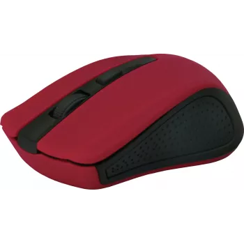 Belaidė optinė pelė DEFENDER MM-935 RF — abiem rankoms tinkama, 1600 DPI, raudona, RF USB imtuvas, AAA baterijos
