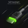 USB-C laidas Green Cell KABGCSET02 1,2 m (USB A į USB C, 2,4 A, 480 Mbps) 3 vnt. rinkinys su LED foniniu apšvietimu
