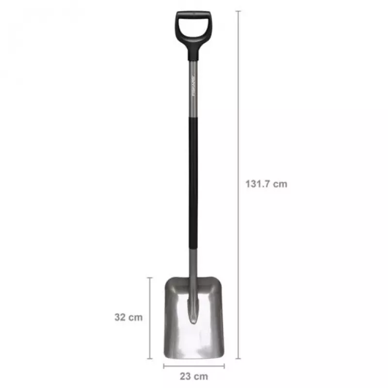 Kastuvas Fiskars Ergonomic FS.S. 1025376 pilkas — ergonominis sodo kastuvas, Fiskars 1070058