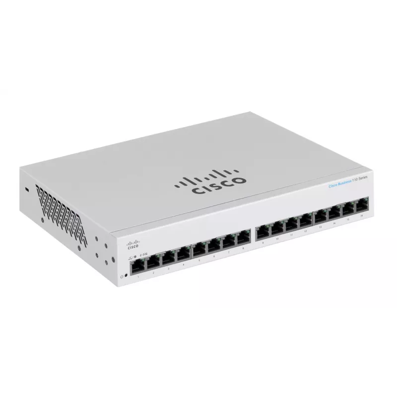 Switch, Cisco CBS110 nevaldomas L2 Gigabit Ethernet 16x RJ-45 (10/100/1000), 1U, 32 Gbps