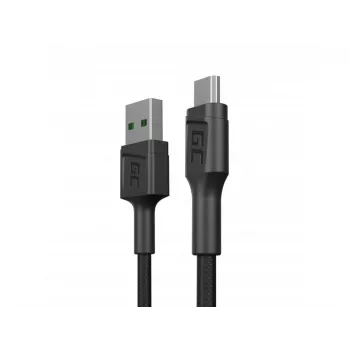 USB 2.0 laidas Green Cell KABGC23, USB A – Micro-USB B, 0,3 m, juodas