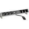 Desk2 3Schuko 3ABD USB Charger nerūdijantis plienas (902.449)