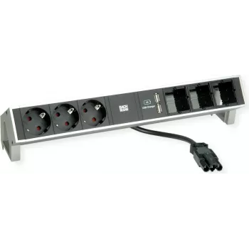 Desk2 3Schuko 3ABD USB Charger nerūdijantis plienas (902.449)