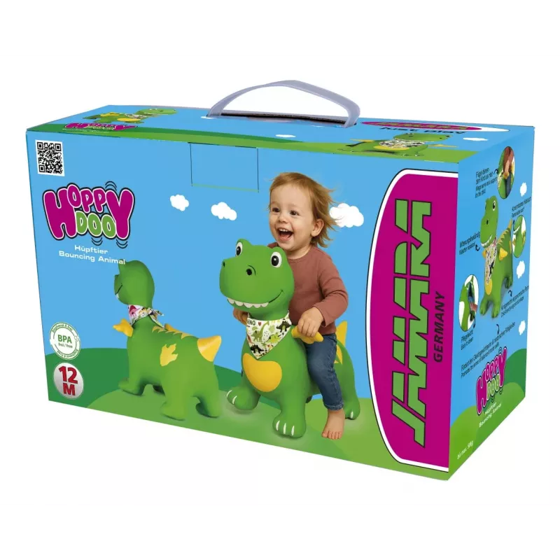 Šokinėjantis gyvūnas Jamara HoppyDoo Dino su sparnais, žalias, su pompa