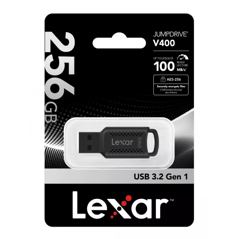 Lexar JumpDrive V400 USB atmintinė 256 GB USB Type-A 3.2 Gen 1 (3.1 Gen 1) Juoda