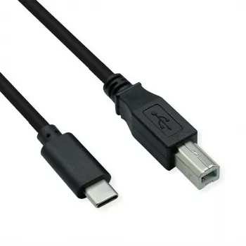 ROLINE USB 2.0 Type C kabelis, C - B, ST/ST, juodas, 3 m (11.02.8337)