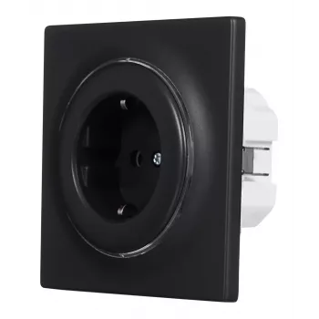 Elektrinis kištukinis lizdas, F tipas, Fibaro FGWOF-011-8, 1 lizdas, 110–230 V, 50/60 Hz, juodas