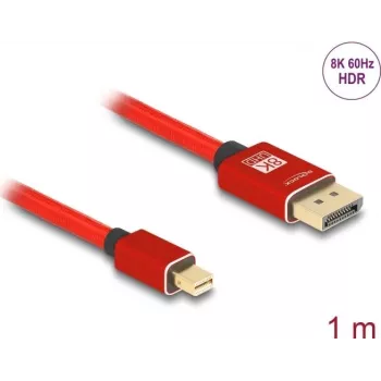 DeLOCK Mini DisplayPort – DisplayPort laidas 8K 60 Hz 1 m raudonas metalas