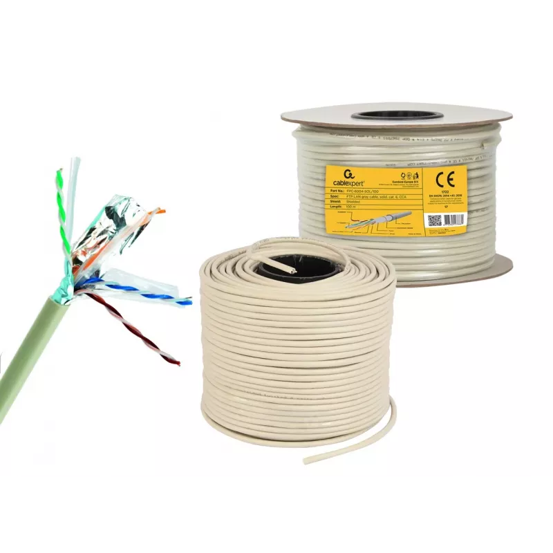 Gembird CAT6 FTP 100 m tinklo kabelis, pilkas F/UTP (FTP)