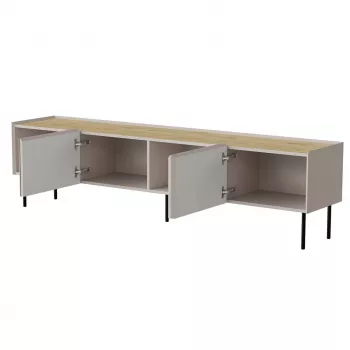 TV spintelė Cama Meble FELLINI 200x40x52 cm, kašmyro rėmas, aliejumi dengtas ąžuolo viršus
