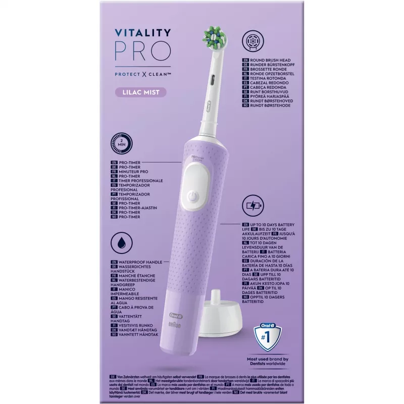 Oral-B Vitality Pro elektrinis dantų šepetėlis violetinis 1 šepetėlis