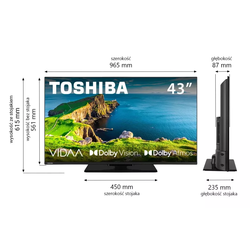 TV LED 43UV3F63DG 43 colių LED ekranas 4K raiška