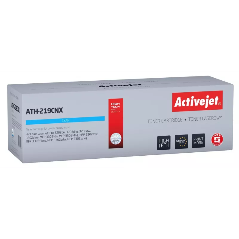Tonerio kasetė ActiveJet ATH-219CNX, skirta HP 219X / W2191X — mėlyna, 2500 puslapių, standartinė išeiga