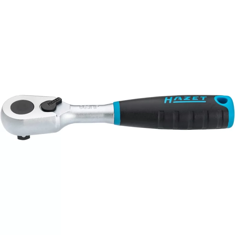 HiPer Fine-Tooth Reversible Ratchet 863HP, 1/4 (juoda / mėlyna, darbo kampas 4°, rutulinis fiksatorius)