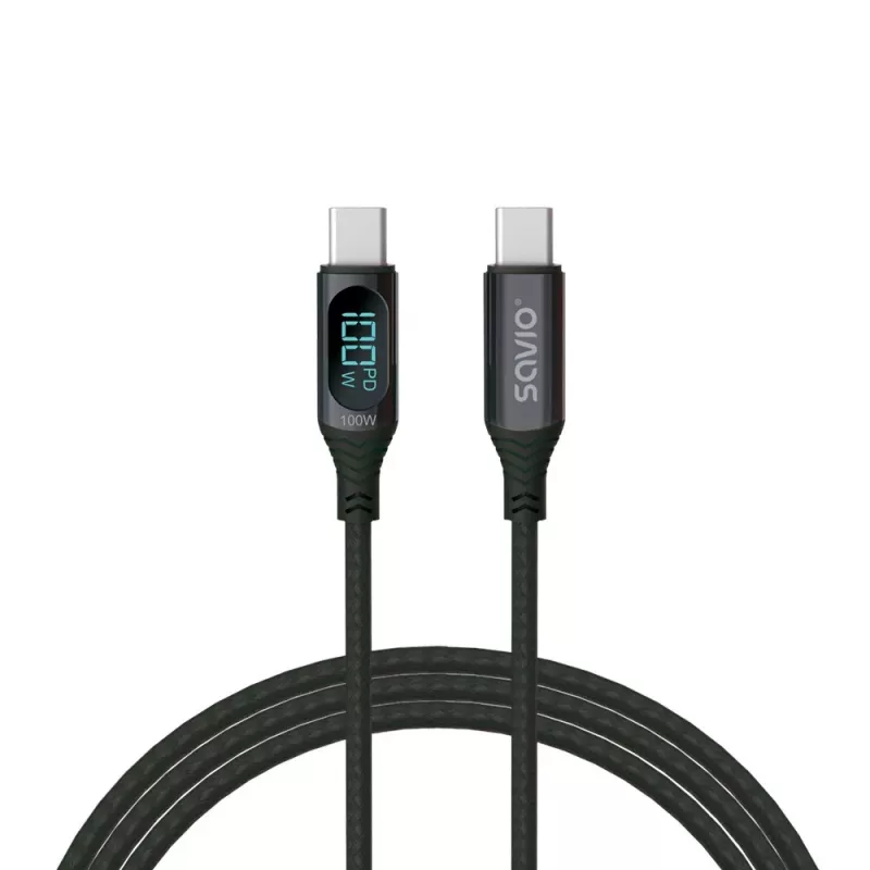 „Savio“ USB-C – USB-C laidas CL-174 1 m juodas USB 3.2 Gen 1