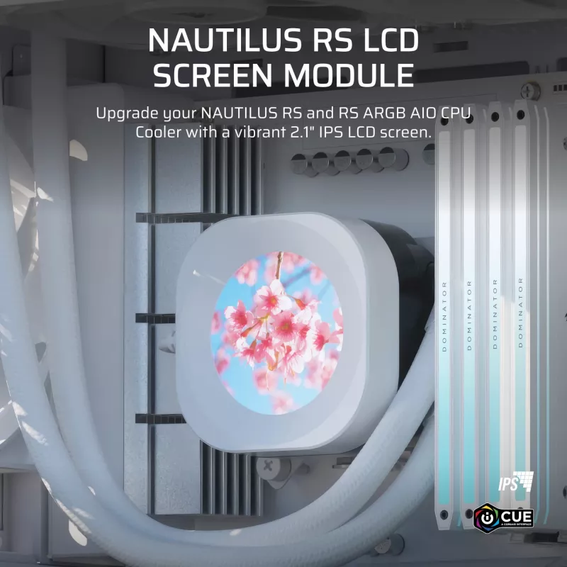Ekranas Corsair Nautilus RS Skysčio Aušinimo Sistema Balta 78mm