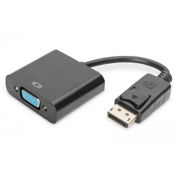 Assmann DisplayPort adapterio kabelis. DP - HD15 M/F. 0,15 m. su užraktu. DP 1.1 suderinamas. UL. juodas. be ekranavimo. 32AWG (AK-340410-001-S)