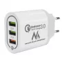 Sieninis įkroviklis MACLEAN MCE479W — 3 prievadų USB greitasis įkroviklis, 18W bendra galia