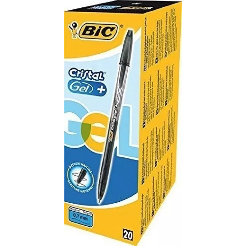 BIC gelinis rašiklis CRISTALGEL 0,7 mm, juodas, 1 vnt. 721286