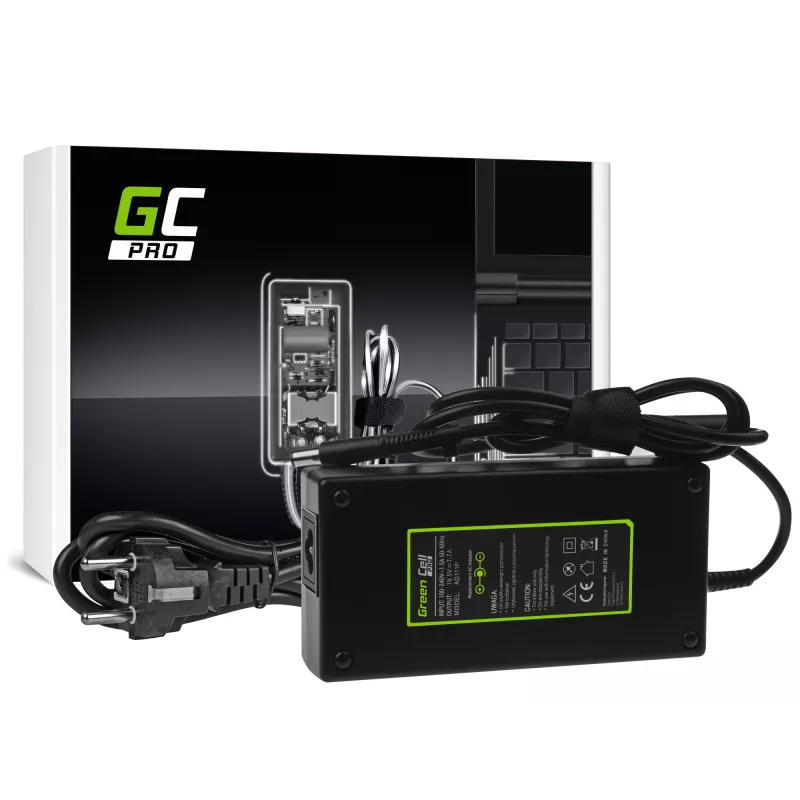 Maitinimo adapteris Green Cell AD111P 150W 19.5V 7.7A universalus nešiojamojo kompiuterio adapteris, juodas
