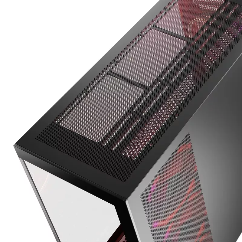 PC korpusas MODECOM Volcano SPACE APEX ARGB Midi Tower, grūdintas stiklas, USB-C, palaiko ATX/microATX/Mini-ITX, GPU iki 430 mm, CPU aušintuvas iki 180 mm
