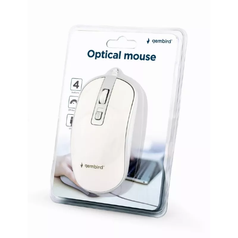 Pelė Gembird MUS-4B-06-WS USB Type-A