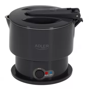 Elektrinis virdulys Adler AD 1377G, 0,6 L talpa, 600 W, pilkas, plastikas/silikonas/nerūdijantis plienas