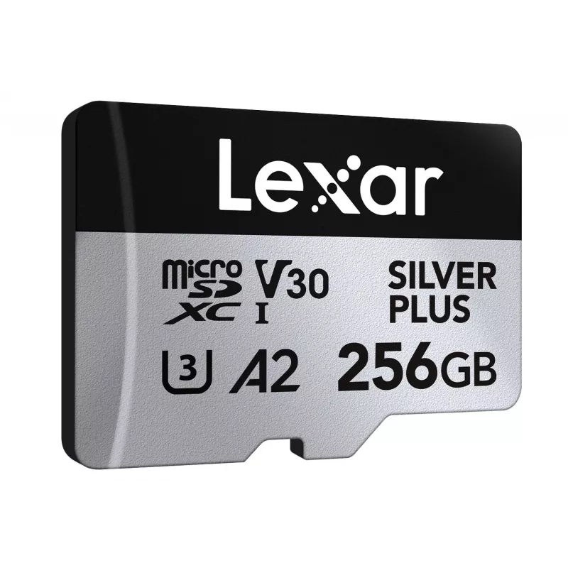 Atminties kortelė microSD 256GB C10 A2 U3 V30 205/150MB/s Sidabrinė Plus