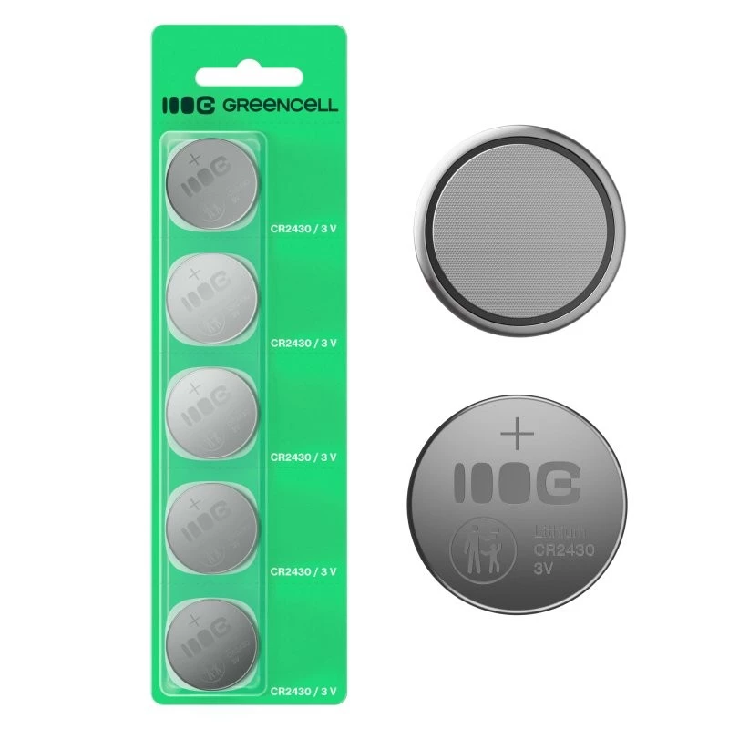 Monetos elemento baterija Green Cell CR2430 3V — 5 vnt.