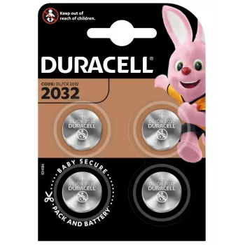 Diskinė baterija Duracell CR2032 3V ličio — pakuotė po 4 vnt.