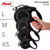 Ištraukiamas pavadėlis Flexi New Classic Cat XS 3 m — laido tipo pavadėlis mažiems augintiniams, juodas, maks. apkrova 8 kg