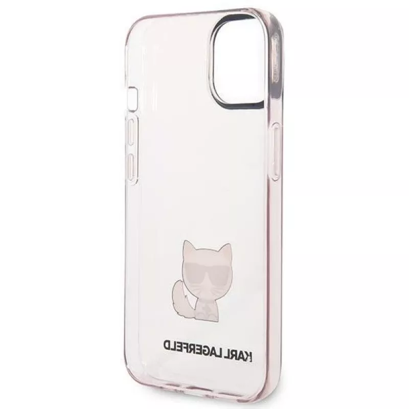 Karl Lagerfeld KLHCP14MCTRI Iphone 14 Plus / 15 Plus 6.7 Kietas dėklas Rožinis / Rožinis skaidrus Choupette Body