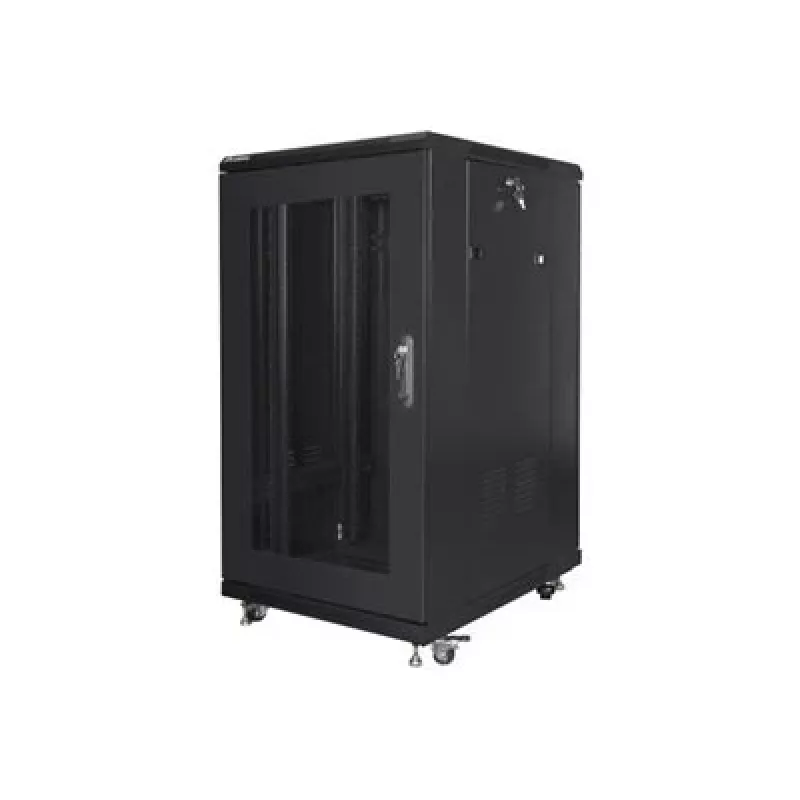 Laisvai stovinti spinta LANBERG FF01-6822-23B 22U, 19 colių bėgiai, 1159×600×800 mm, IP20, ratukai, rakinama spyna, juoda