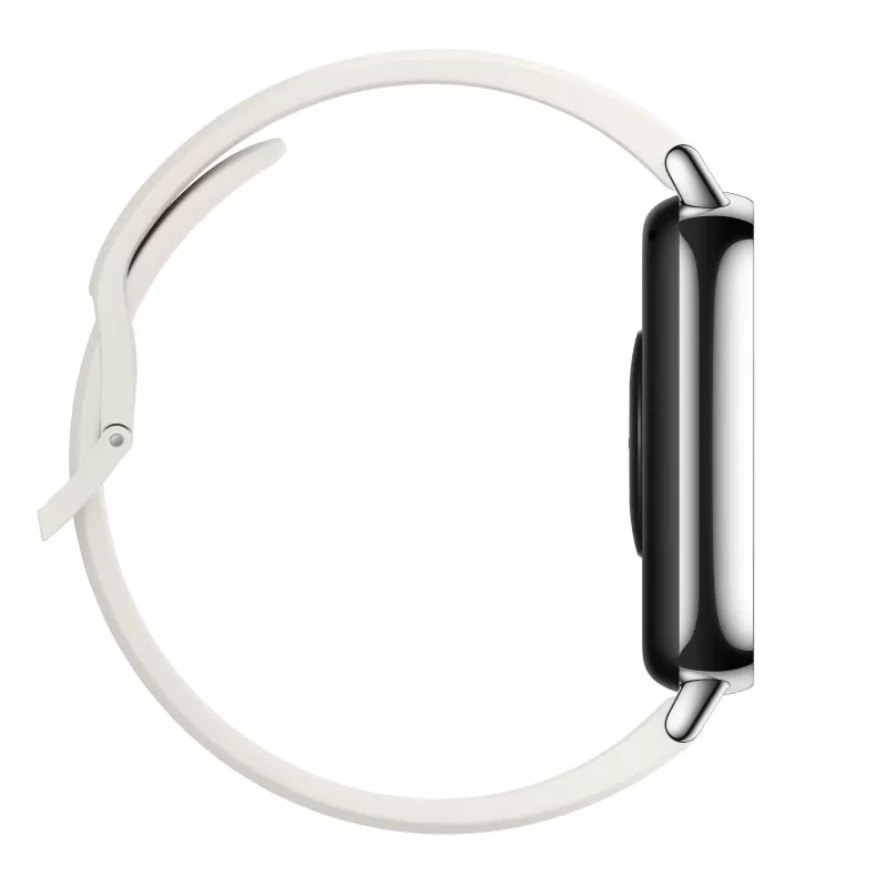 Išmanusis laikrodis „Xiaomi Redmi Watch 5 Lite“ – 1,96 colio AMOLED, GPS, 470 mAh, aukso korpusas, baltas TPU dirželis