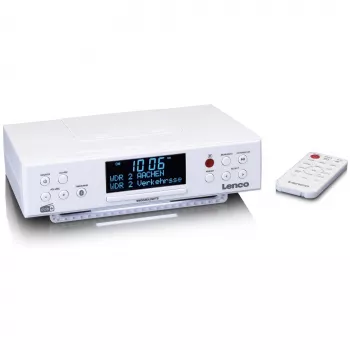 Nešiojamasis CD grotuvas Lenco KCR-190, baltas, su FM radiju ir ausinių lizdu