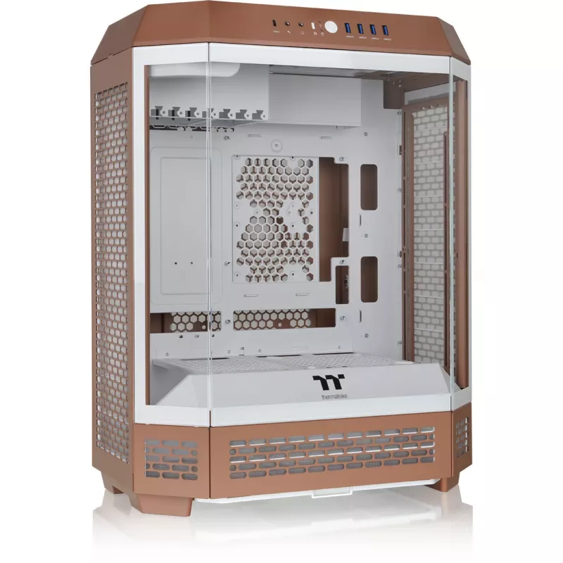 PC korpusas Thermaltake The Tower 600 Midi Tower Mocha — ATX/Micro-ATX/Mini-ITX, grūdintas stiklas, 1x3,5 colio + 2x2,5 colio, 4x USB 3.2